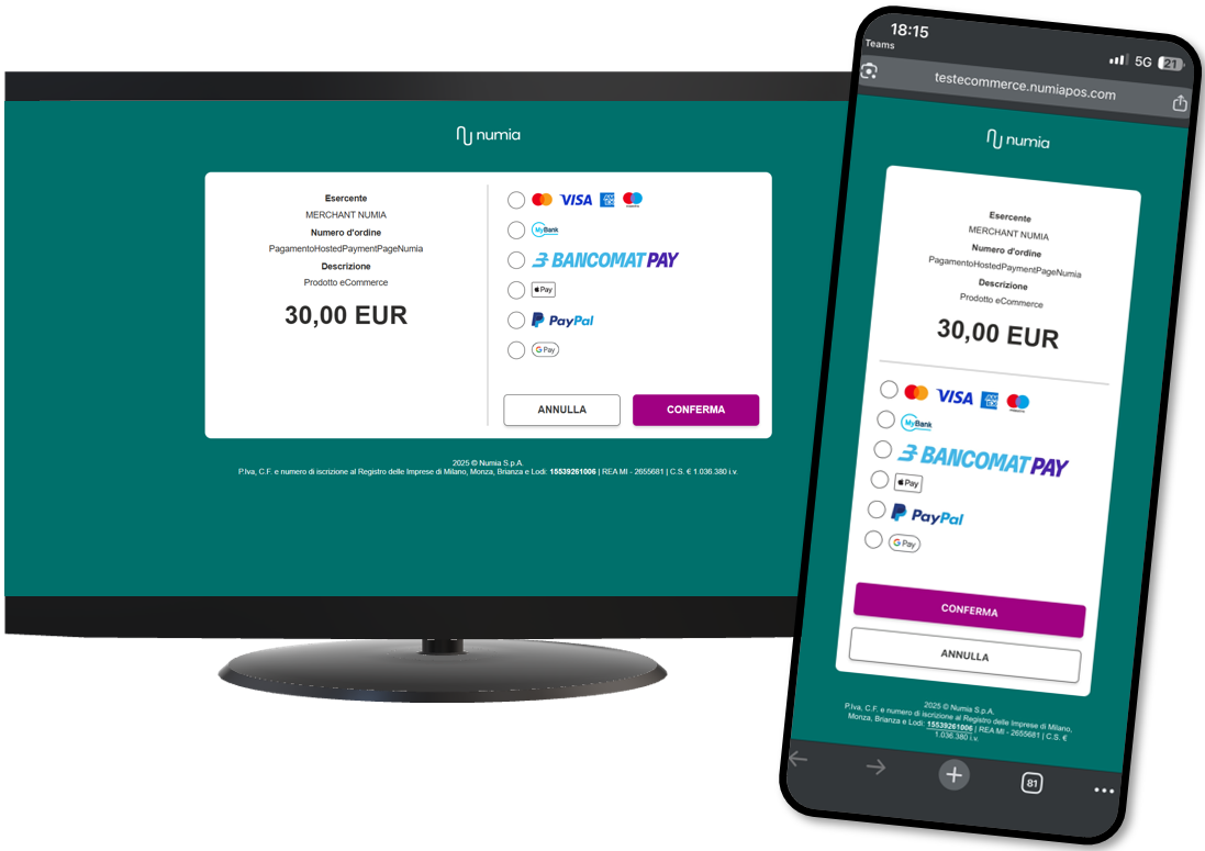 Esempio Hosted Payment Page Numia